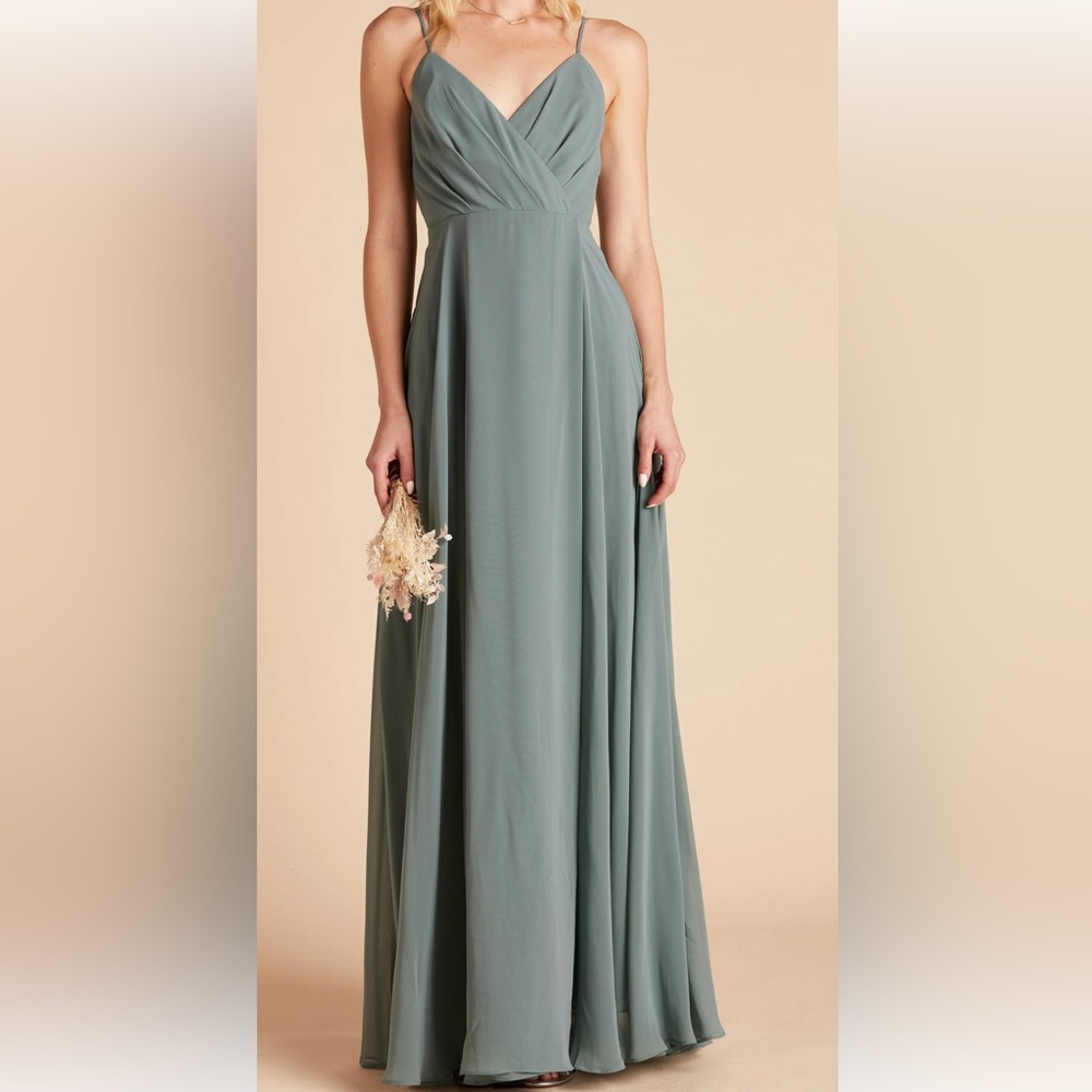 Birdy grey Kaia dress- chiffon Sea glass-homecoming-bridesmaid-dance-XS